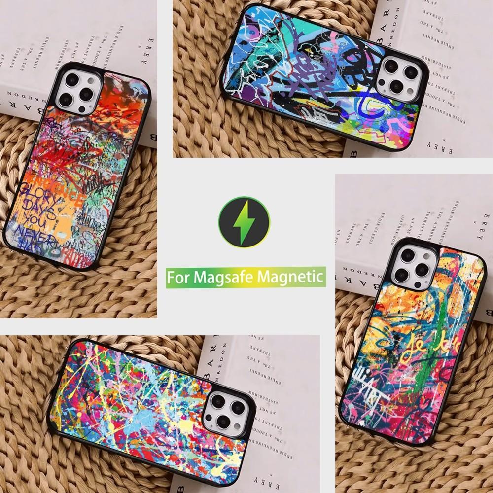 Cool Thing Graffiti Art Phone Case For iPhone 16,15,14,13,12,11,Pro,Max,Plus,Mini, Magsafe,Magnetic Wireless Charging Case