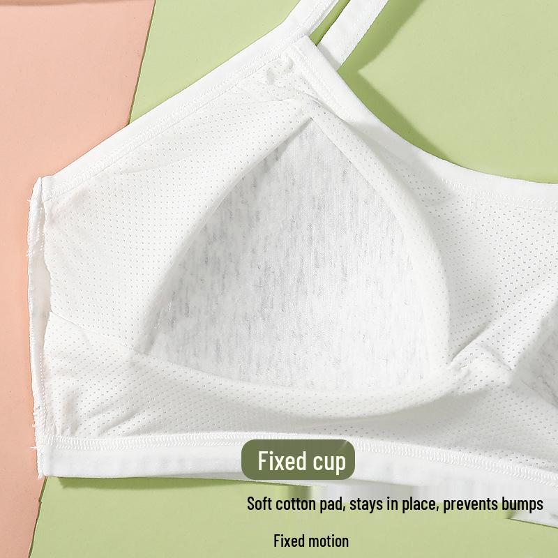 Girls' Cotton Training Bra: Thin, Shockproof Sports Vest for Puberty