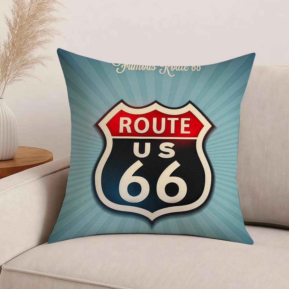 Fashion US Route 66 Pillow Case Office Cushions Suitable For Sofa Car Bedroom Decorative Cushion Cover