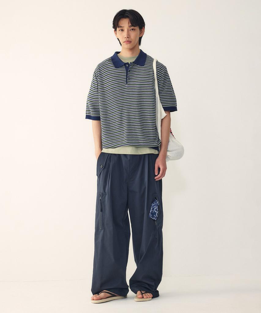 STUDIO TOMBOY [Men] String Single-Pleat Cargo Pants_Dark Navy 9156231212