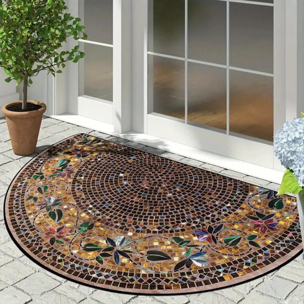 Non-Slip Semi-Circular Carpet Anti-fouling Welcome Mat New Door Mat  Home Decorative
