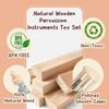5PCS Toddler Wooden Musical Instrument Set - Educational Toy:Bell, Sand Hammer, Trumpet & Bedtime Bell,Baby Birthday Gift Xmax