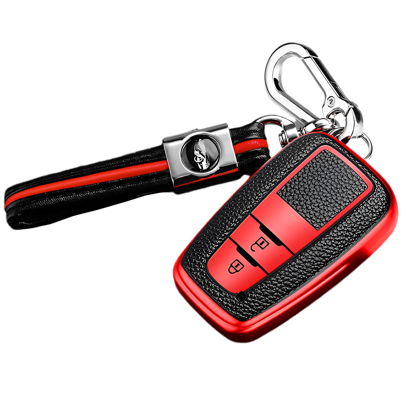 

ontto Smart Key Key Key Holder Soft Premium Fits 70 Land Cruiser Soft Silicone Key 2 Red Toyota-specific Case, Cover, - Stylish, Touch, Quality, C-HR,
