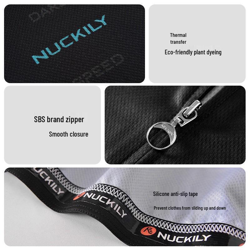 NUCKILY Set Completo da Ciclismo Estivo da Uomo con Salopette - Abbigliamento a Maniche Corte per Bici da Strada/Mountain Bike