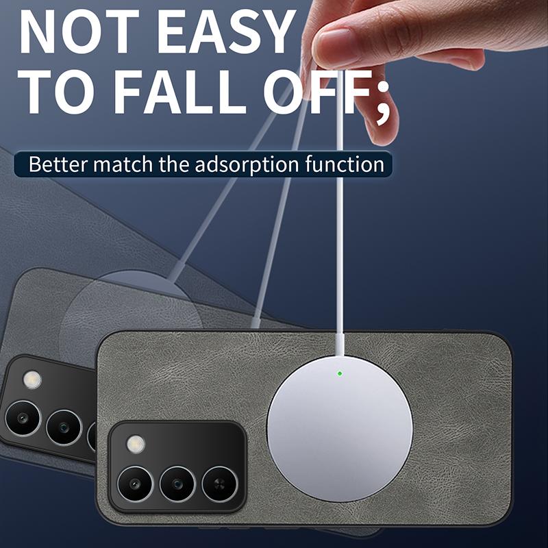 EUCAGR For Realme C83/RealmeC83 Case Simple Stylish Magnetic Suction Luxury PU Leather Skin-friendly Anti-drop Cover