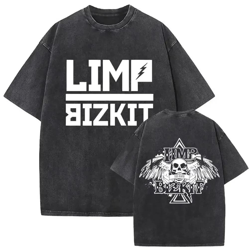 

Rock Band Limp Classic Album Poster Bizkit Graphic Print T-shirt Men Women Washed Vintage Streetwear Hip Hop Casual Oversize Tee XL дубильна кора
