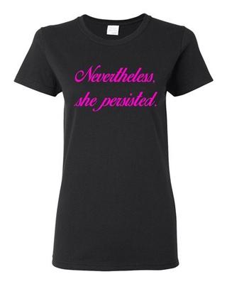 Damski Niemniej jednak, Ona Wytrwała Kobieta Senator Wytrwa Wspieraj DT Koszulka Tee Unisex Koszulka