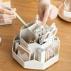 Desktop Stationery Organizer 9 Slots Stationery Pens Storage Box 360 Degree Rotating Cute Pencil Cup Pot for Home Office School