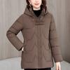 Middle Age Women's Winter Jackets Hooded Embroidery Casual Thick Parka Female Warm Coat