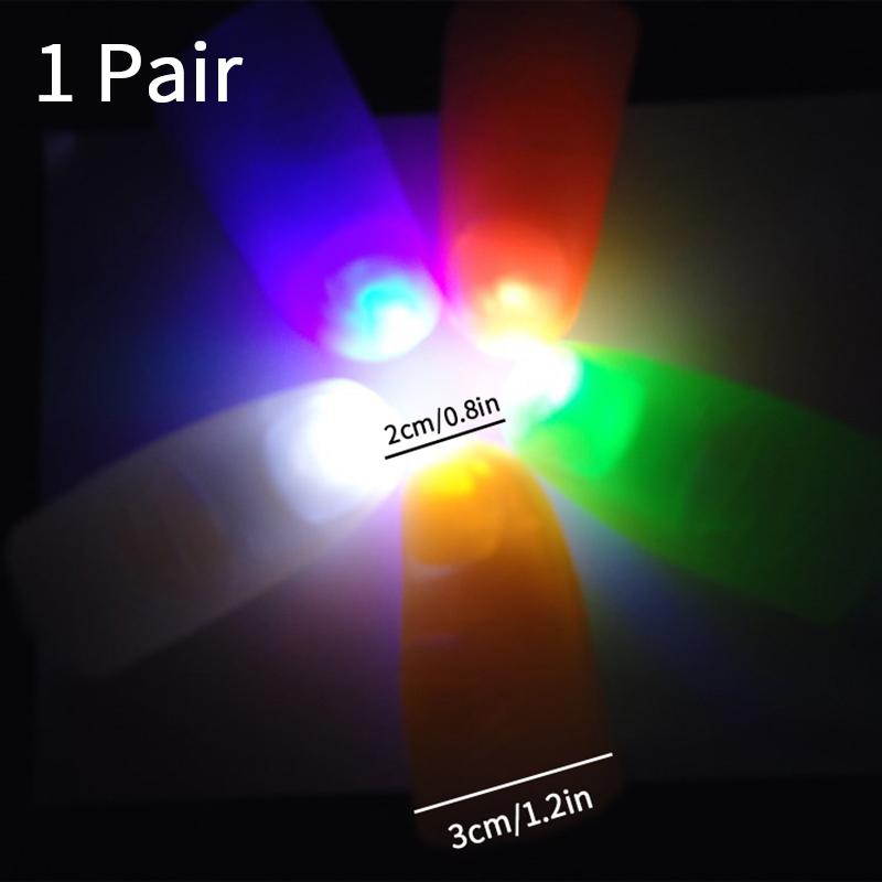 2pcs Thumb Finger Light Luminous Finger Light Magic Trick Props Halloween 2025 Decoration Glowing Fingers Glow In The Dark
