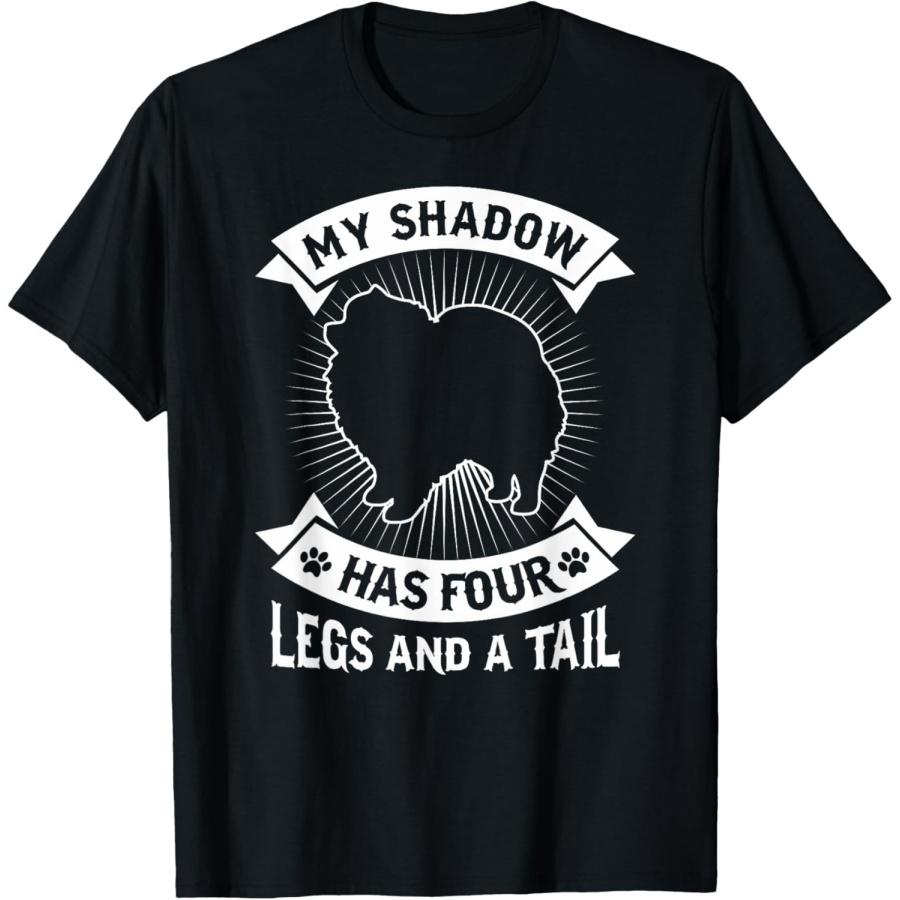 

My Shadow Has 4 Legs And A Tail Pomeranian Spitz Dog Shirt Men Women Girls Kids T-Shirt XXXXXL чорний