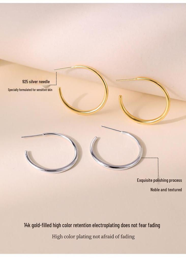 Damen 2026 Hochwertige Schlichte Creolen - Ohrstecker im leichten Luxusstil