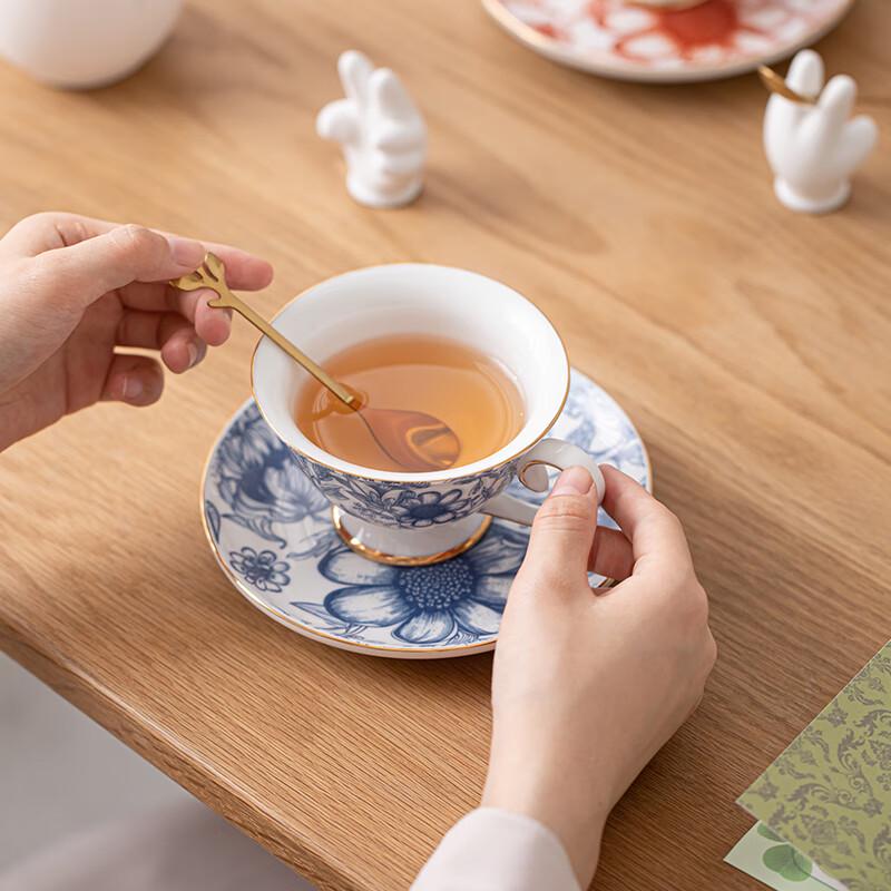 British Style Ceramic Sunflower Coffee Cup & Saucer Gift Set