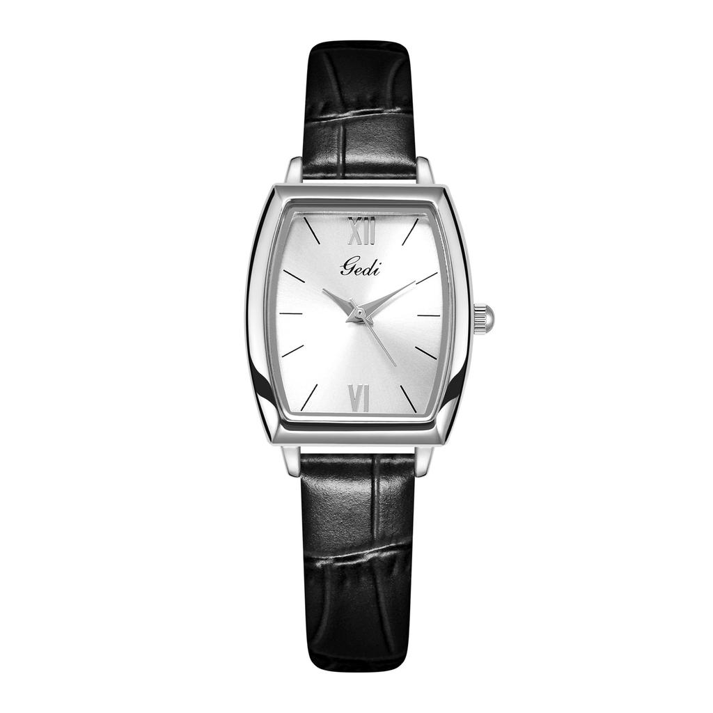 Retro Wine Barrel-Shaped Women'S Watch Simple And High-End Belt Watch Women'S Waterproof Quartz Watch