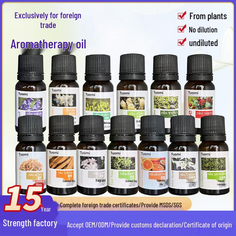 10ml Water-Soluble Essential Oil for Bedroom Humidifier – Rose, Jasmine, Tea Tree Fragrance