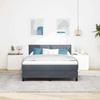 LED Box Spring Bed with Headboard Dark Grey 140 X 200 Cm Velvet