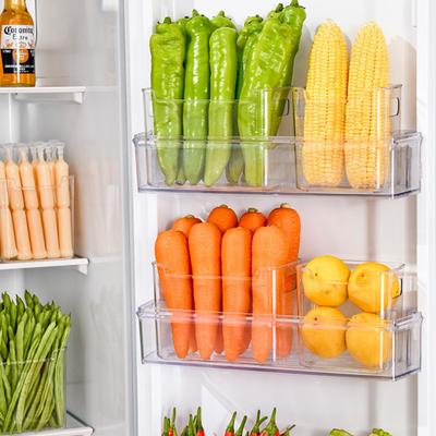 Scatole Trasparenti Refrigeranti per Conservazione Contenitori in PET Extra Spesso Antirottura con Manici Organizer Impilabili per Frigorifero