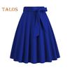 Women Mini Skirt High Waist Lace-up Bowknot Decor Short Skirt Solid Color A-Line Skate Skirt Leisure Daily Wear