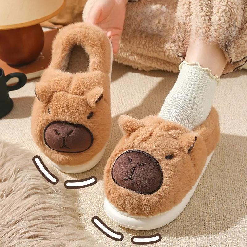 Pantofole da donna carine con cartoni animati alla moda, pantofole morbide antiscivolo con suola morbida per camera da letto, pantofole invernali spesse da donna, ciabatte calde in cotone per interni