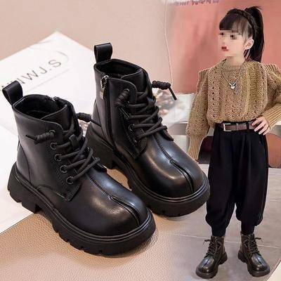 Children's Shoes Girls Martin Boots 2025 Autumn and Winter New Velvet Boys Short Boots Single Boots Snow Boots Soft Sole