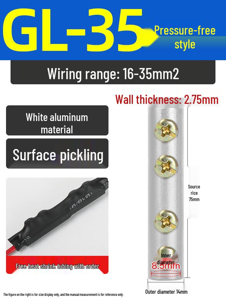 Copper-Aluminum Transition Connector Terminal Block, Quick Wire Connection Tool, No-Press Pipe Butt Connection GTLC