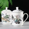Jingdezhen Ceramic Tea Cup with Lid - Large Capacity for Office & Meetings