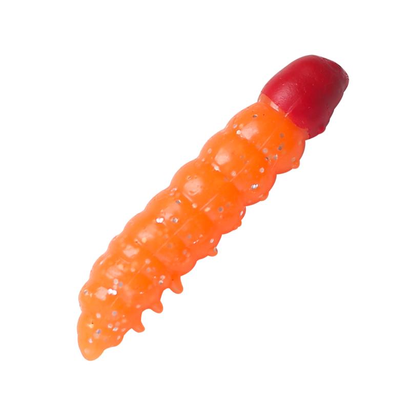 12Pcs Floating Worm Lures 1.1G/38Mm Trout Fishing Soft Lure Shrimp-Scented Bait Artificial Silicone Trout Plastic Baits