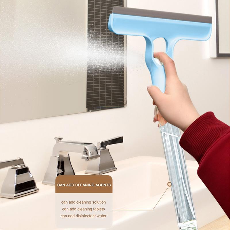 Handheld Mirror Cleaner Double-Sided Glass Scraper Household Bathroom Cleaning Tool Countertop Multifunctional Scraper