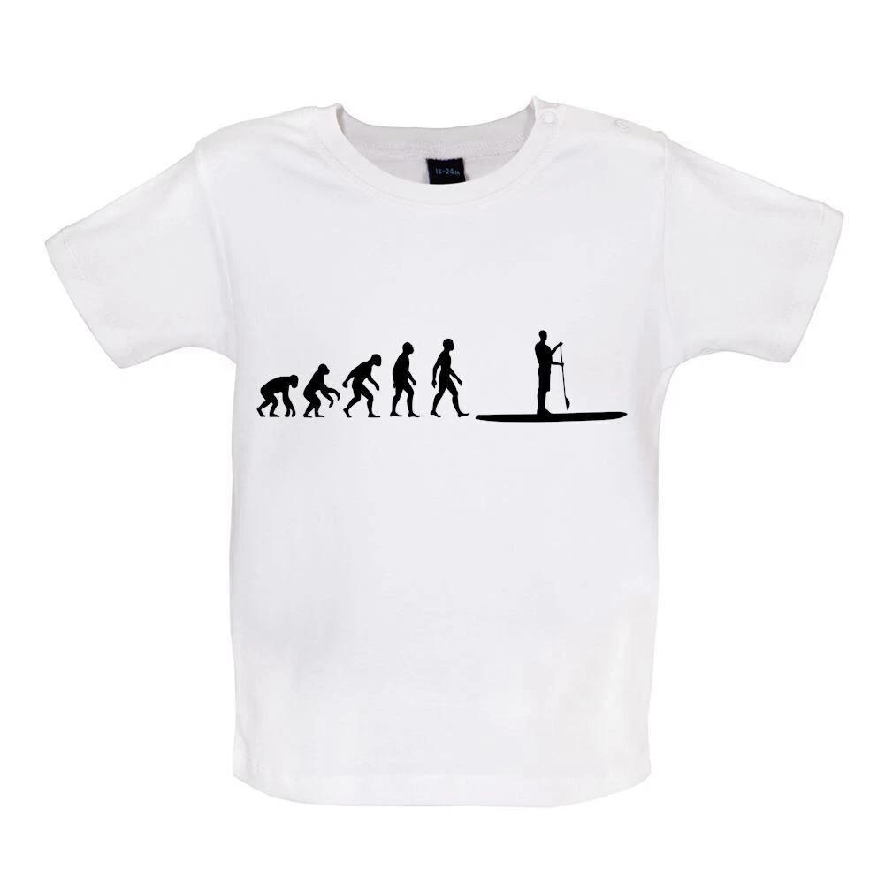Evolution Of Man Paddle Board - Baby Kids Boys Girls Unisex T-Shirt / Babygrow - Paddleboarding 110