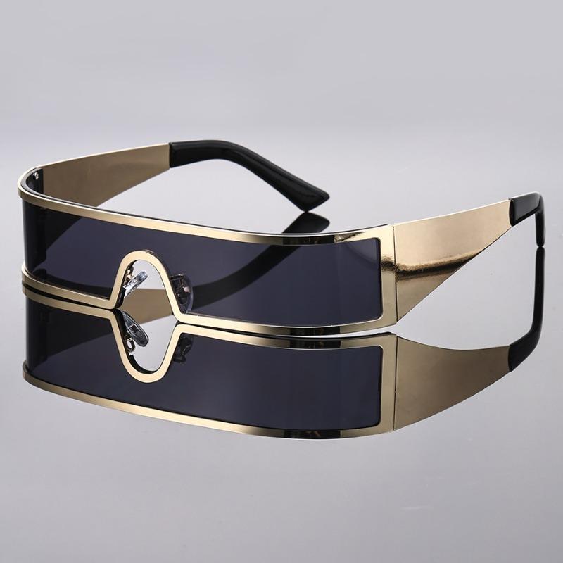 

One-piece Steampunk Rectangle Sunglasses Men 2025 Luxury Brand Y2K Punk Shield Sun Glasses for Male Vintage Goggle Shade UV400