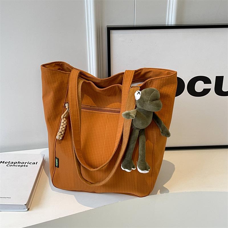 New Canvas Bag Office Worker Commuter Bag Large Capacity Student Campus Shoulder Bag Simple Casual Tote Bag Fashion