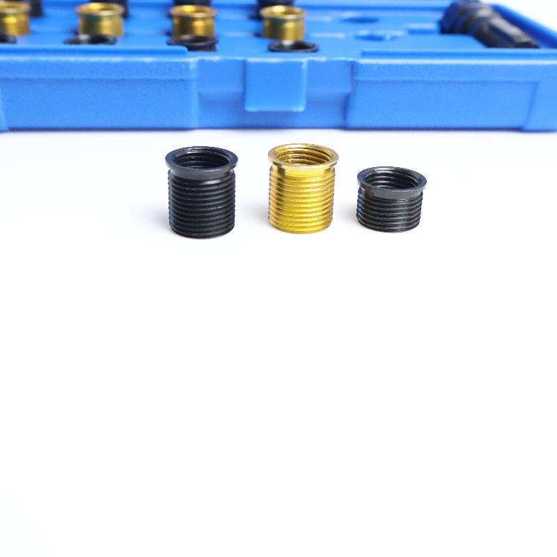 16Pcs M14 x 1.25 Spark Plug Thread Repair Kit Cylinder Head Rethread Tap Tool Set Helicoil Inserts for Auto Motorcycle Engine
