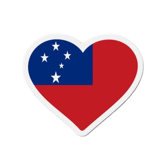 Aimant Coeur Drapeau Samoa - Multicolore - 8 Cm - 50 Pièces - Résine Synthétique - Mixte