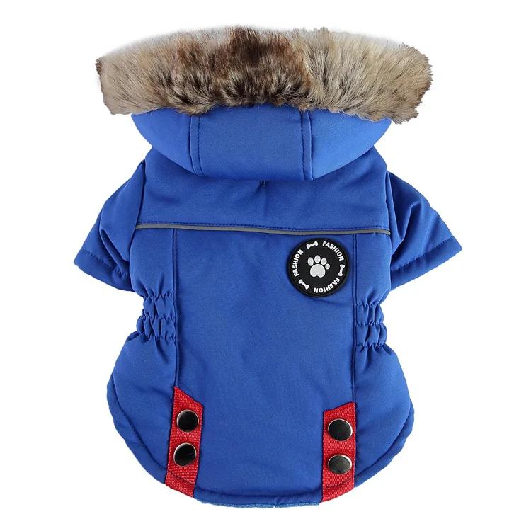 Winter Pet Chest and Back Universal Cotton-padded Dog Clothes Reflective Winter Pet Cotton-padded Clothes Traction Zipper
