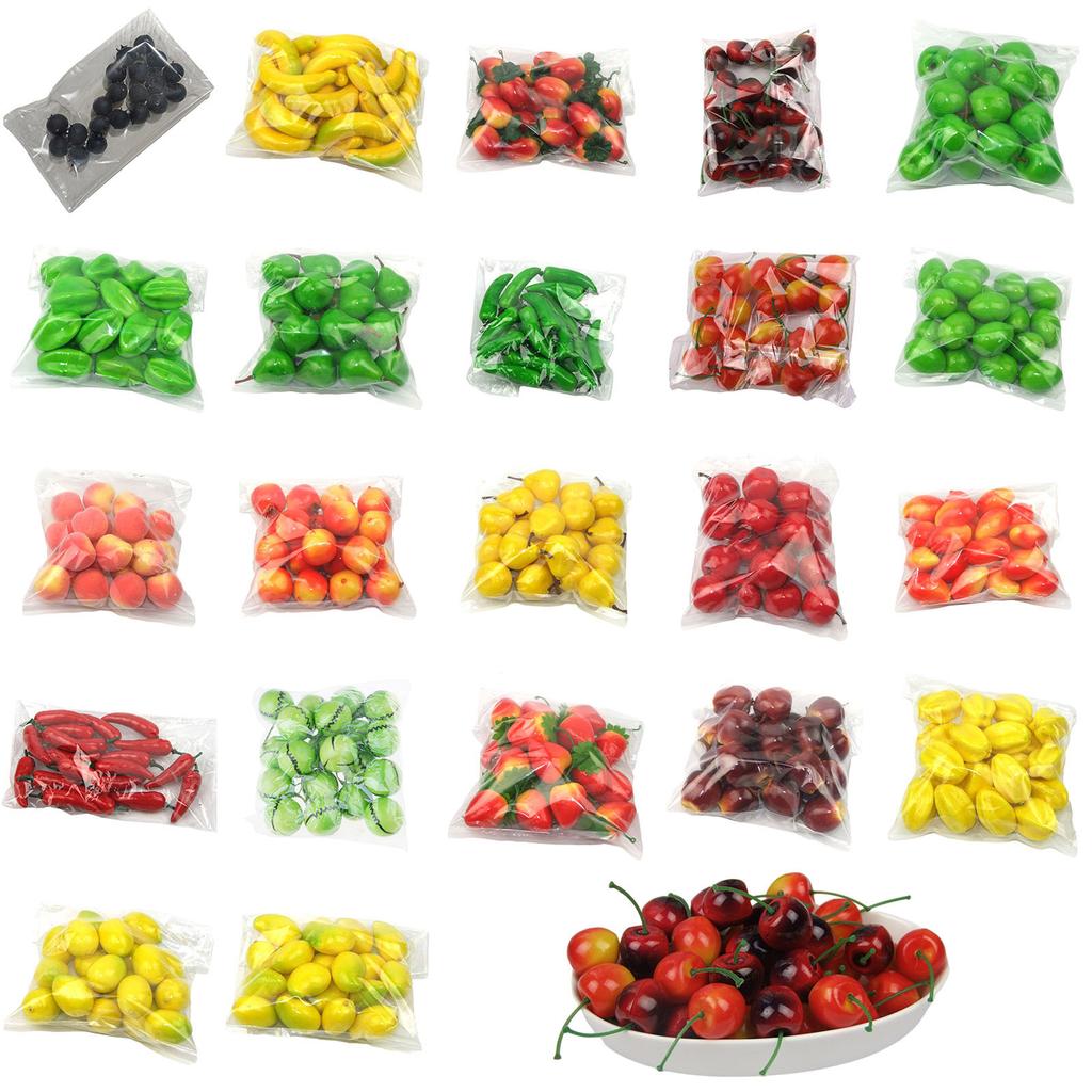 20pcs Simulation Fruit Foam Lemon Orange Photo Props Home Artificial Strawberry Shop Model for School Home Decorations