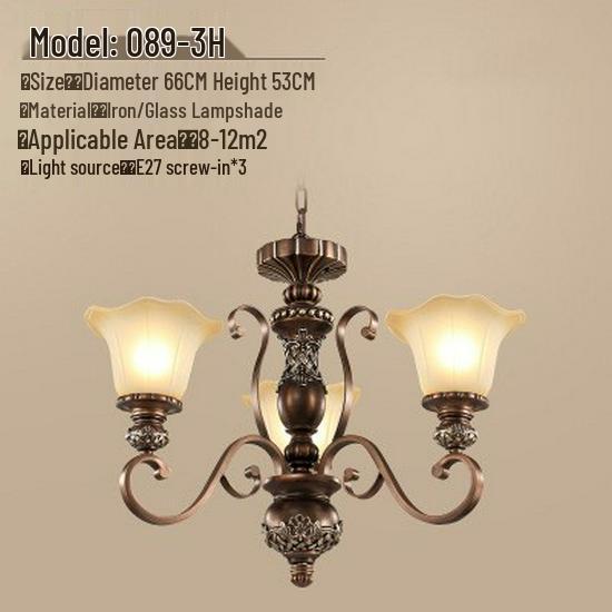 Retro Wrought Iron Pendant Light for Living Room, Villa, or Staircase
