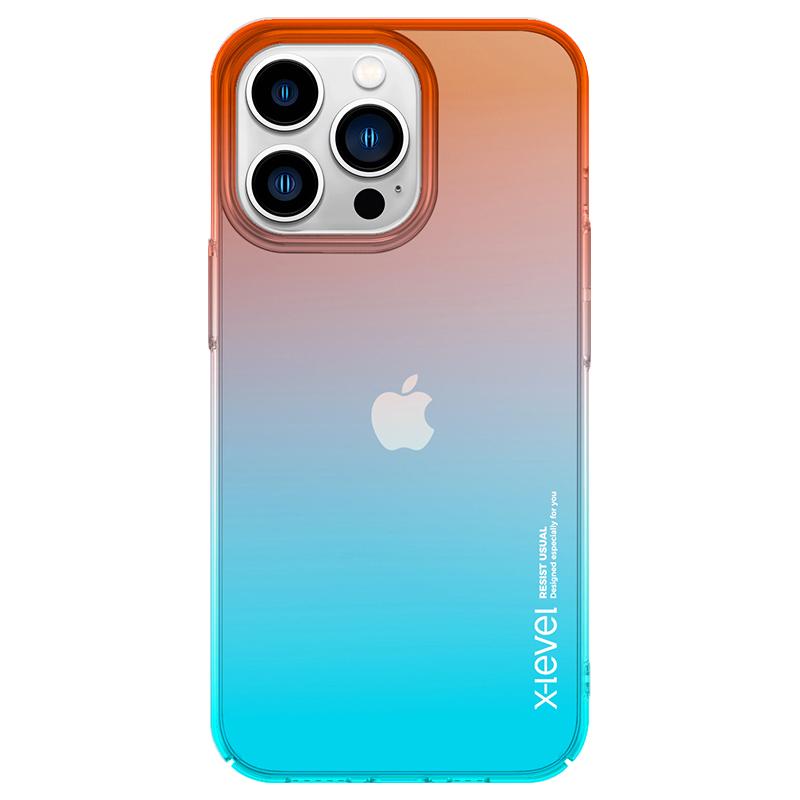 X-LEVEL For iPhone 15 Pro Max Colorful Series Hard PC Back Protector Case Color Splicing Phone Cover