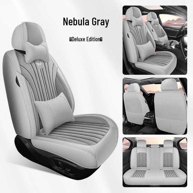 Nappa Leather Breathable Seat Cover: Universal Full Coverage for Five-Seater
