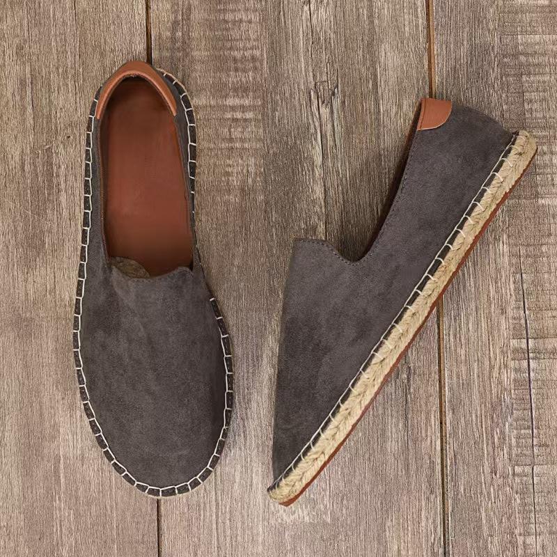 Verschleißfeste Canvas-Herrenschuhe atmungsaktiv faule Ein-Pedal-Gehschuhe Alt-Peking Leinen handgefertigte Stoffschuhe Freizeit-Board-Schuhe