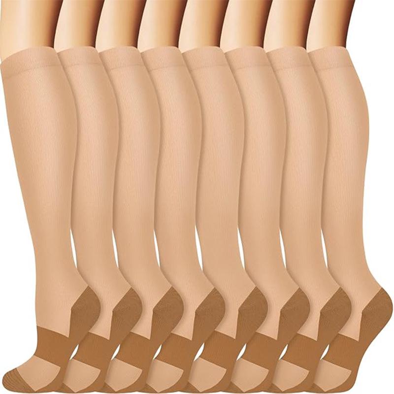 Compression Knee-high Socks Set for Running and Sports - Graduated Support, Multiple Pairs (3/4/6/8)