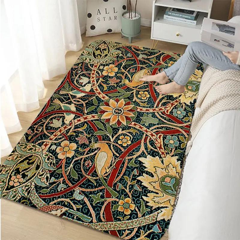 William Morris Strawberry Bathroom Rug Retro Style Carpet For Living Room Kitchen Bedroom Hotel Decor Non-Slip Floor Mat Doormat