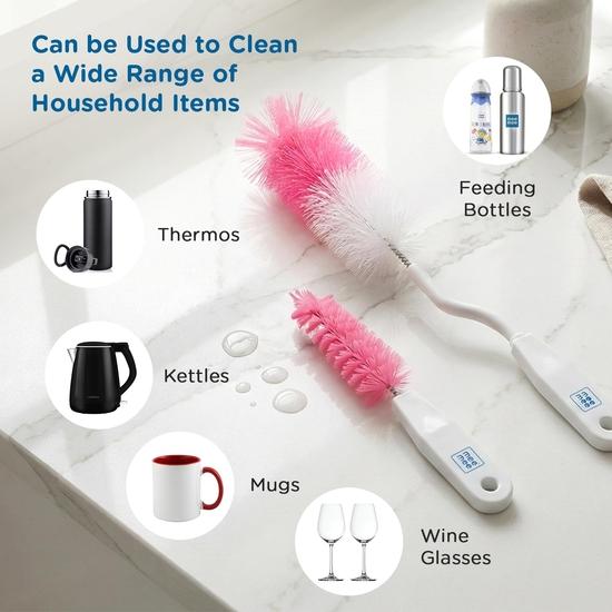 Mee Mee 360° Movable Nylon Bristle Baby Feeding Bottle & Nipple Cleaning Brush | Ergonomic Handle | Easy To Clean Bottle Corners for Narrow Neck