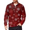 Men's Loose Casual 1/4 Zip Sweatshirt Fashion Printed Long Sleeve Top With Pockets