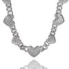 Heart Charm Necklace Pave 5A Cubic Zirconia Cuban Link Chain High Quality Hip Hop Ice Women Jewelry