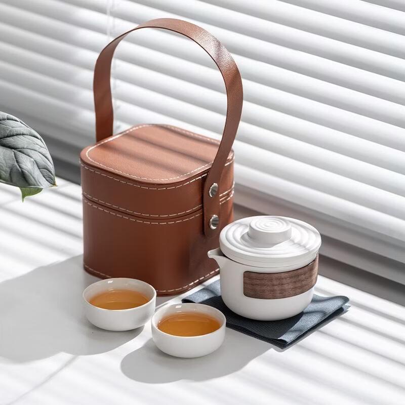JINGRX Portable Ceramic Travel Tea Set