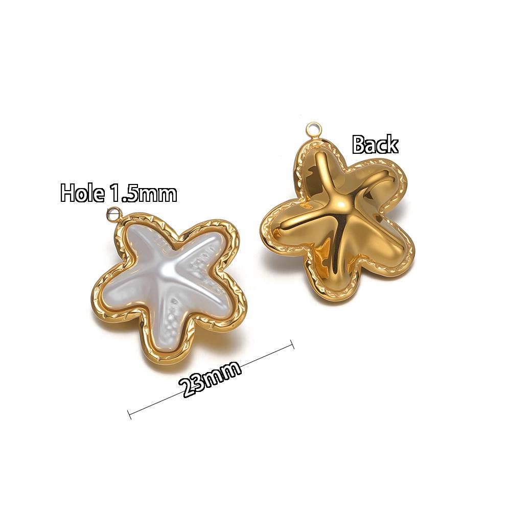 5pcs Stainless Steel Heart Star Pearls Charms DIY Women Classical Necklace Pendant Jewelry Findings Bracelets Earrings Making
