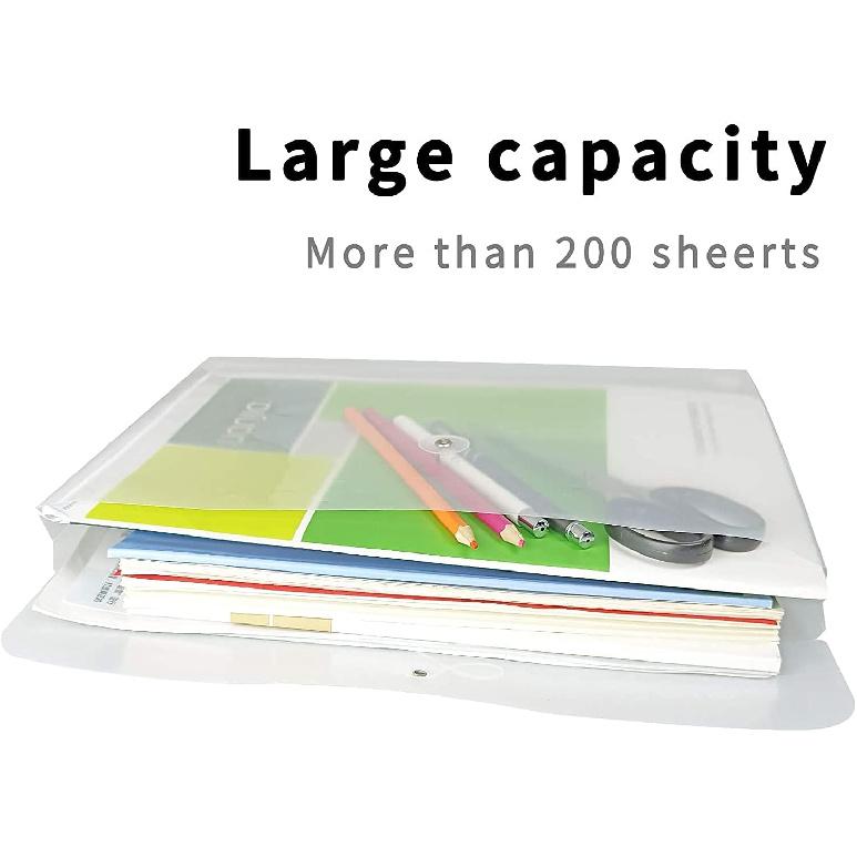 18 Packs Legal Size Plastic Filing Envelopes Clear File Folders with String Closure for Office School or Home