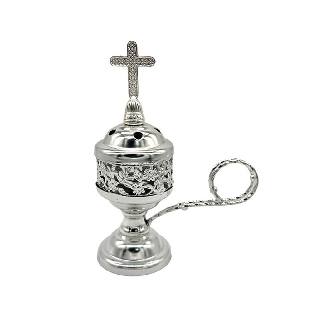 Simple Detachable Cross Aromatherapy Furnace Safe Handmade Metal Incense Tray Exquisite Antique Incense Stove Tea Hall