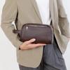 Men's Cross-border PU Leather Clutch - Textured Lychee Grain Coin & Phone Bag for Business and Commute.