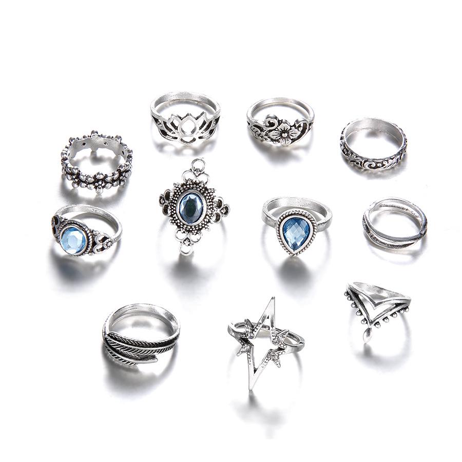 Vintage Carved Starry Sky 11-piece Combination Ring Set